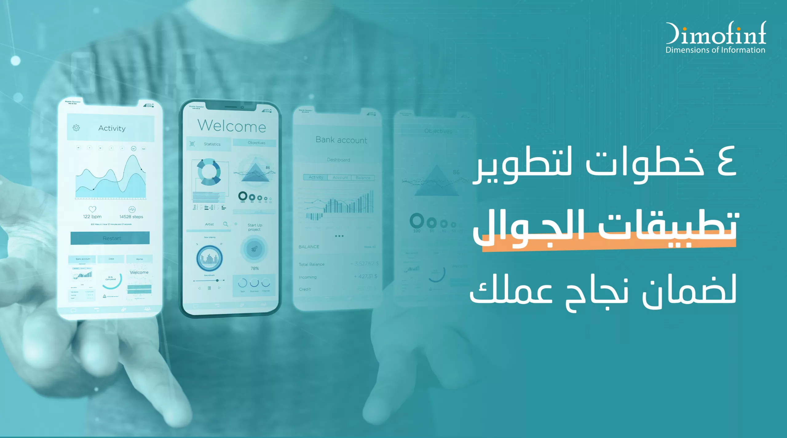الصورة الرئيسية لهذا المقال تتضمن 4 خطوات لتطوير تطبيقات الجوال لضمان نجاح عملك