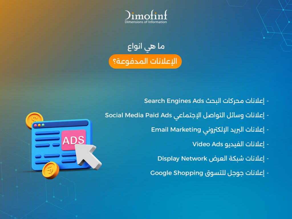 ما هي انواع الإعلانات المدفوعة؟