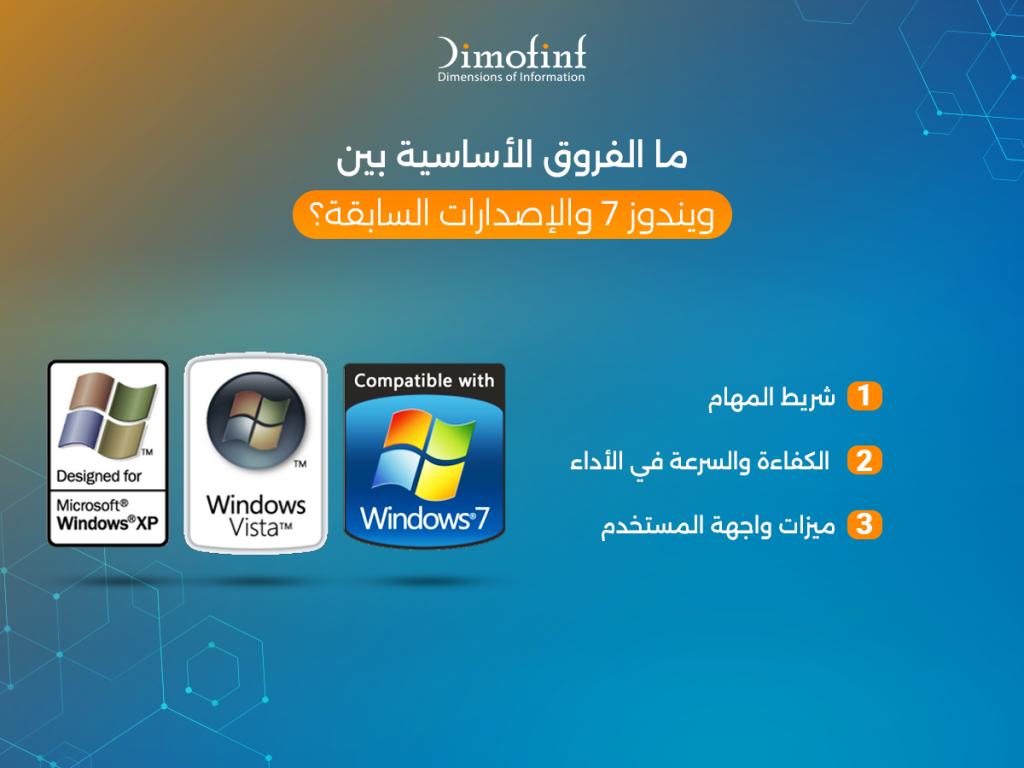 ما الفروق الأساسية بين ويندوز 7 والإصدارات السابقة؟