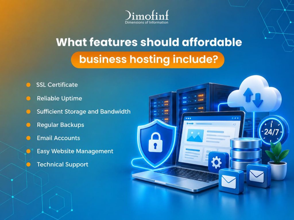What features should affordable business hosting include?
